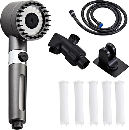 Shower Head High Pressure with Handheld High Pressure | Shower Filter Head for Hard Water Showerhead Black