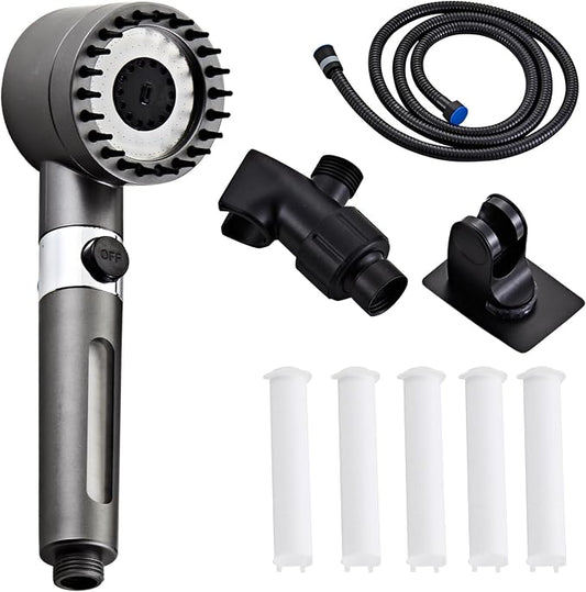 Shower Head High Pressure with Handheld High Pressure | Shower Filter Head for Hard Water Showerhead Black