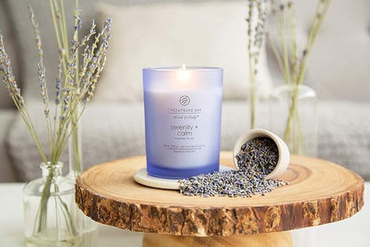 Chesapeake Bay Candle Scented Candles Serenity + Calm (Lavender Thyme) Medium Jar 2-Pack Perfect for Home Décor and Gifting