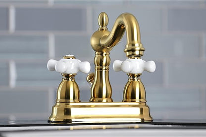 Kingston Brass KB1607PX 4 in. Centerset Bathroom Faucet, Brushed Brass