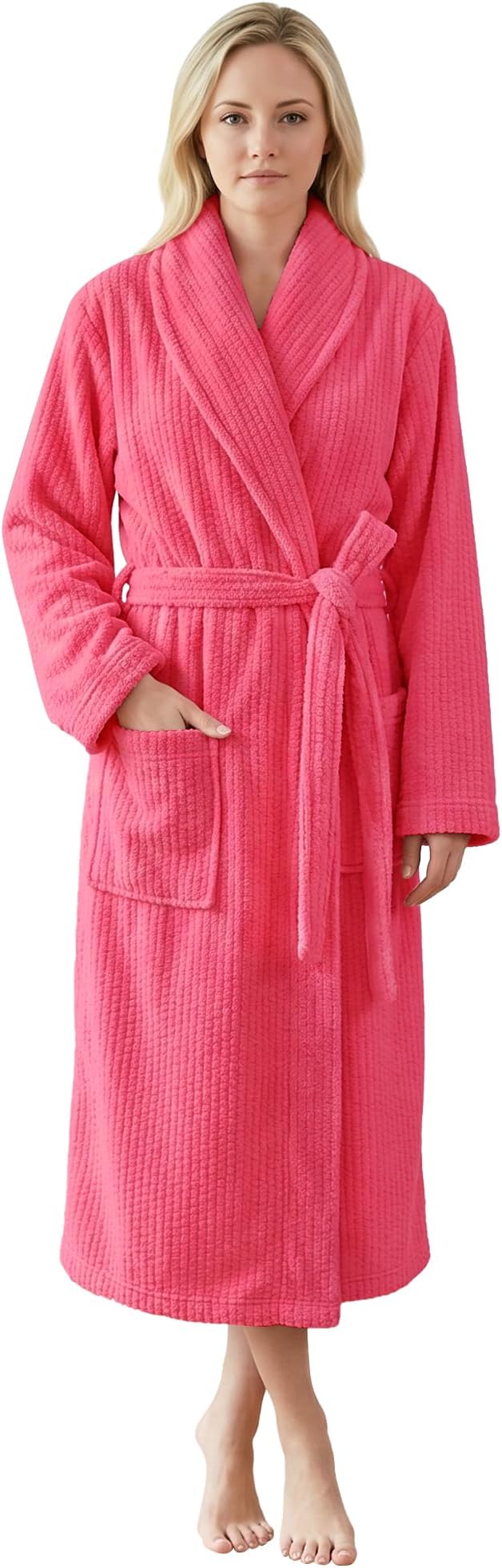 PJGGZ Women's Shawl Collar Bathrobe, Soft Long Towel Robes for Women - Super Absorbent Quick Dry yet Warm