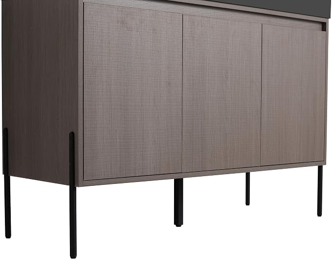 Crownpoint 48 Inch Bathroom Vanity with Sink, Black Sink, Gray Oak Finish, Full Assembly Required, Elegant Bathroom Vanities for Modern Homes