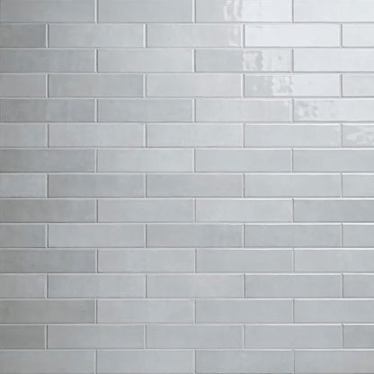 M S International Renzo Sky Glossy Ceramic Subway Tile for Bathroom, Kitchen Backsplash, Accent Wall, and Shower - Sample