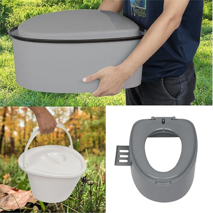 Portable Toilet with Non-Slip Mat, Leak-Proof & Odorless Travel Toilet, Grey