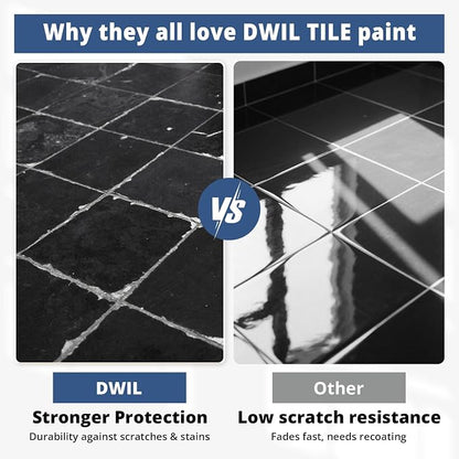 DWIL Tub Paint, Tub and Tile Refinishing Kit with Tools, White Bathtub Paint Water Based &Low Odor, Easy to Use for Sink Bathroom Shower, Semi-Gloss Black, 25-30sq.ft