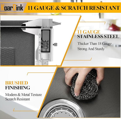 Black 33x22In Drop-in Kitchen Sink, Stainless Steel,50/50 Equal Double Bowl | Modern Topmount Kitchen Sink Combo, Include SS Grid,Silicon Mat,Soap Dispenser, Compatibility With Various Kitchen Style