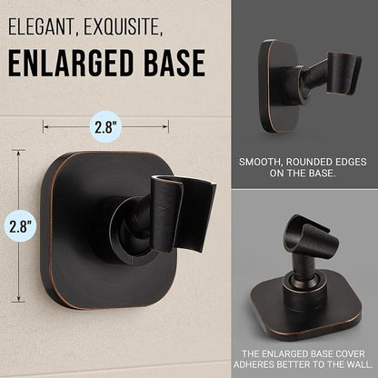 G-Promise Metal Handheld Shower Head Holder, No-Drill (Oil Rubbed Bronze) | Adhesive or Drilled Installation, Wide Adjustment Range Fits All Family Heights, Firmly Secure Showerhead, Easy to Install