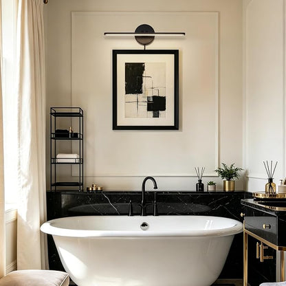 16" Plug in Bathroom Light Fixtures,Vanity Lights Bar,Picture Light | Modern Black,Non-Dimmable,3000K,with Switch,Indoor,Piano lamp,LED,Over Mirror,Wall Lights,for Bedroom/Art/Poster/Cabinet