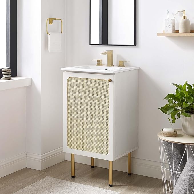 Modway EEI-6691-WHI-WHI Chaucer 18" Bathroom Vanity, White White