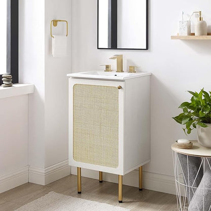 Modway EEI-6691-WHI-WHI Chaucer 18" Bathroom Vanity, White White
