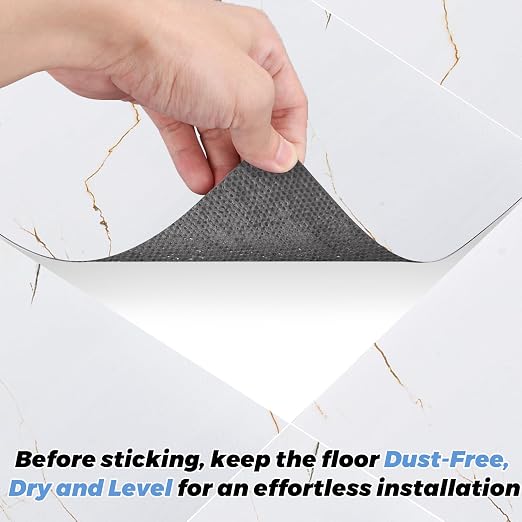 40 Sheet Vinyl Flooring 12x12 Inch Marble White Peel and Stick Floor Tile Waterproof Vinyl Floor Tiles Clearance Self Adhesive Floor Tiles Sticky Laminate Flooring on Bathroom Kitchen Basement