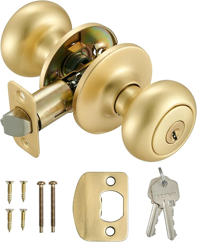 Design House 726927 Cambridge Entry Door Knob Satin Gold