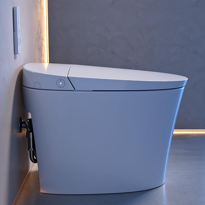 Swiss Madison Viro V20 Smart Toilet 12” Rough-in ADA Height in Glossy White with Foam Shield, Integrated Tank, Auto Open/Close, Foot Sensor