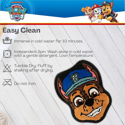 Paw Patrol Chase 100% Cotton Non Slip Plush Bathroom Mat Rug (Officially Licensed Product) By Franco