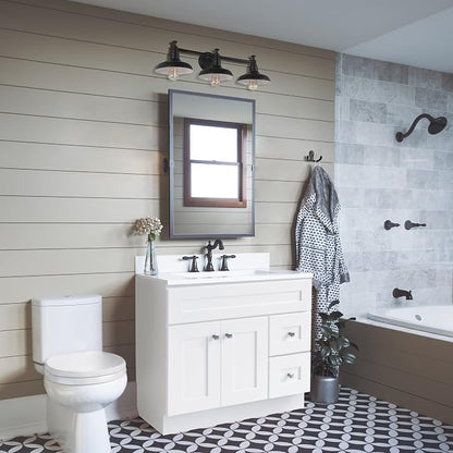 Design House Brookings Bathroom Vanity, 36", White | Adjustable Hinges, Freestanding, Contemporary/Modern, Wood, Bath, 586958