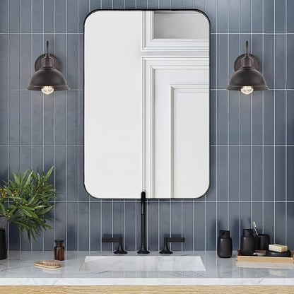 JONATHAN Y 8" Oil Rubbed Bronze Farmhouse Industrial 1-Light LED Vanity Wall Sconce for Bathroom Mirror Kitchen, Metal Shade, Dimmable Vintage Lighting, LED Bulb Included (JYL7481B)
