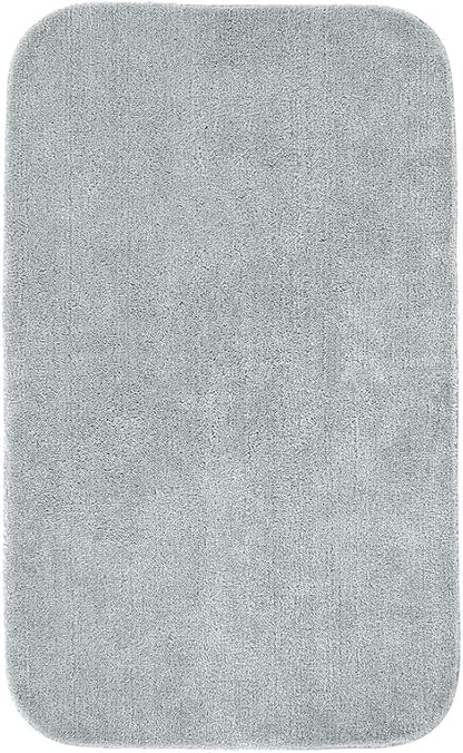 Garland Rug Traditional Nylon Washable Platinum Gray 30" X 50" Bath Rug - Soft, Absorbent, And Stylish for Your Bathroom