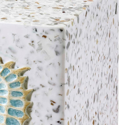 Avanti Linens - Tissue Box Cover, Guest Bathroom Essentials, Sea Inspired Bathroom Decor (Coastal Terrazo Collection)