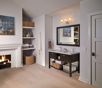 Moen YB5163CH Voss 3-Light Dual-Mount Bath Bathroom Vanity Fixture with Frosted Glass, Chrome