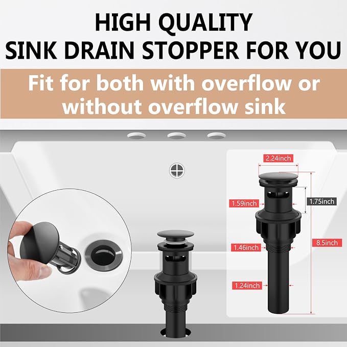 Matte Black Waterfall Bathroom Faucet 4 Inch Centerset,2-Handle | Stainless Steel 3-Hole Deck-Mount Design Includes Supply Lines and Pop-Up Drain for a Complete Vanity Installation