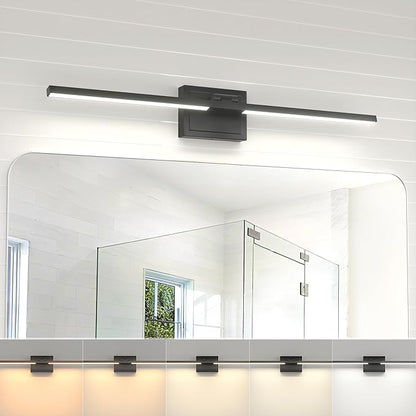 NIORSUN 31.5 Inch Modern Bathroom Light Fixture, 28W 5CCT Dimmable LED Black Bathroom Vanity Lights Over Mirror, Vanity Lights for Bathrooms Restroom Mirror- ETL Certified