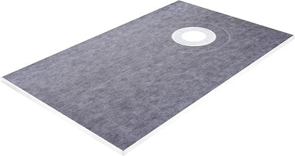 VEVOR Shower Curb Kit, 38"x60" Watertight Shower Curb Overlay with 4" ABS Offset Bonding Flange, 4" Stainless Steel Grate, 2 Cuttable Shower Curb and Trowel, Shower Pan Slope Sticks Fit for Bathroom