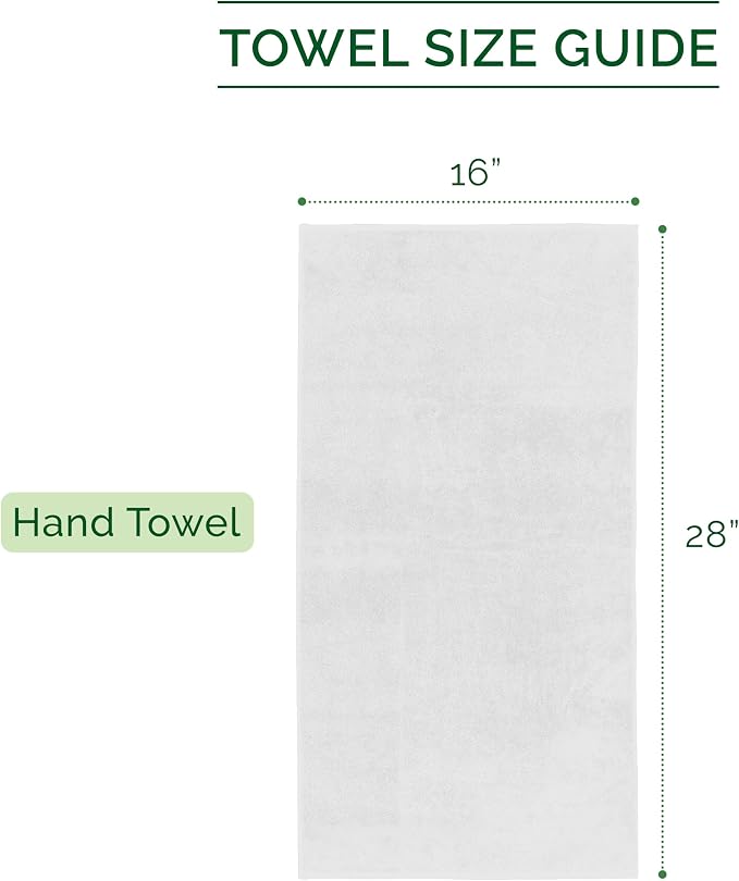 Elegant Comfort Luxury 100% Turkish Cotton Corduroy Ribbed 4 Pack Hand Towel Set 16 x 28 Inch - Absorbent, Super Soft, Quick Dry, Premium Towels for Bathroom, Gym, Spa and Hotel Use, White