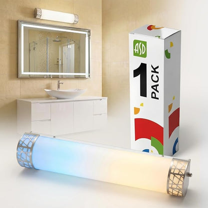 ASD 24 Inch LED Bathroom Vanity Light, 5CCT 2700K-5000K 25W, Dimmable Bathroom Light Fixtures, Modern Vanity Lights for Bathroom Lighting Fixtures Over Mirror, Wall Light Bar, Brushed Nickel, ETL