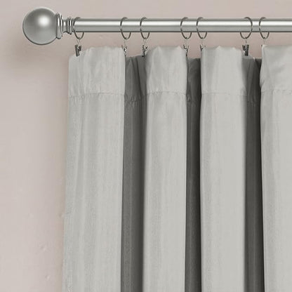 Lush Decor Night Sky 100% Blackout Window Curtain Panel Single 42"W x 84"L, Gray & Blush - Blackout Curtains For Bedroom - Sequin Curtains - Glam Decor