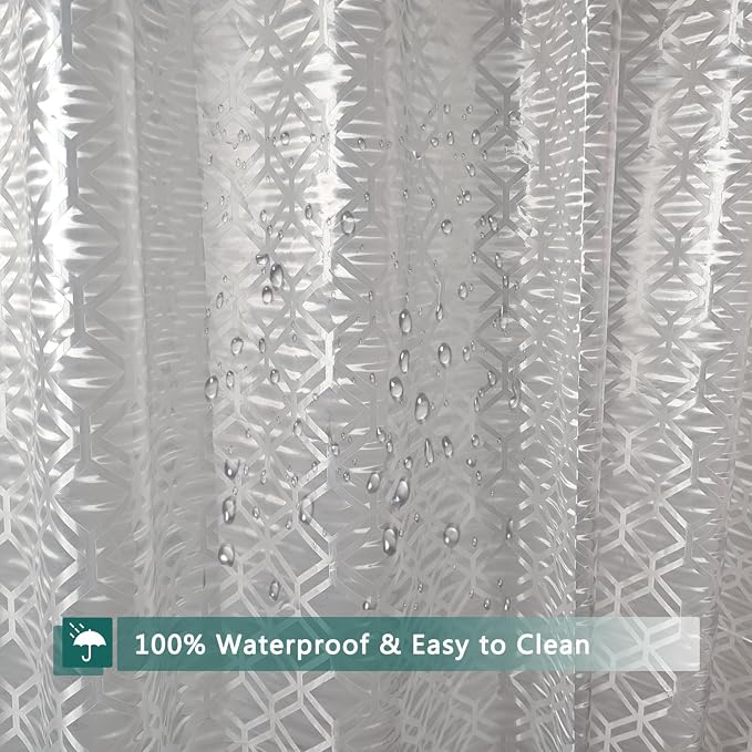 Shower Curtain Liner, 100% Waterproof Peva Shower Curtains with 3 Duty Heavy Bottom Magnets and 12 Rust Proof Grommets, 72x72 Weighted Shower Liner for Shower Stall, Bathtubs