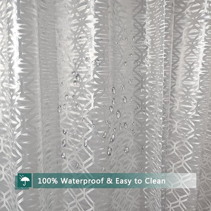 Shower Curtain Liner, 100% Waterproof Peva Shower Curtains with 3 Duty Heavy Bottom Magnets and 12 Rust Proof Grommets, 72x72 Weighted Shower Liner for Shower Stall, Bathtubs