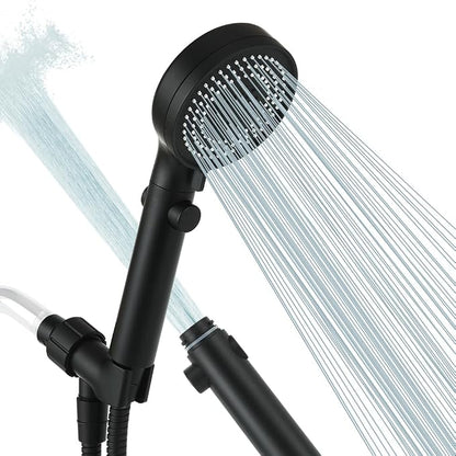 Handheld Shower Head with Hose 60 Inch, High Pressure Shower Head with On Off Switch Button 3 Modes, Matte Black | High Pressure Shower Head with Hose, Matte Black Color, 60inches Hose