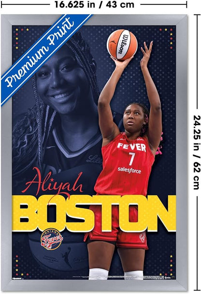 Trends International WNBA Indiana Fever - Aliyah Boston 25 Wall Poster, 22.4L x 14.7W, Silver Framed Version