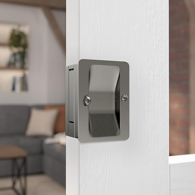 Richelieu | Onward Passage Pocket Door Pull, Rectangular, Antique Nickel