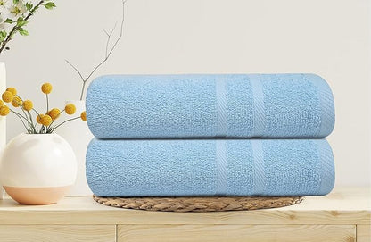 Looperry 6 Pack Small Bath Towel Set - 100% Cotton 23x46 Shower Towels in 450 GSM. Lightweight & Absorbent Quick Dry Gym Towel for Showering, Pet Drying, Spas & Salons. Terry Ringspun Towels (Aqua)