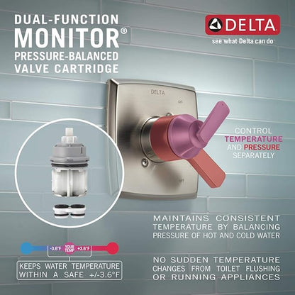 DELTA FAUCET T17430-SS Classic Tub & Shower, 5.00 x 7.50 x 5.00 inches, Stainless