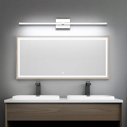 40in Chrome Bathroom Vanity Light Modern LED Bathroom Light Fixtures 5CCT Dimmable 28W Vanity Light Bar for Bath