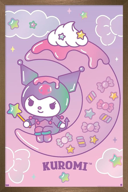 Hello Kitty and Friends: 24 Dreamland - Kuromi Wall Poster, 22.4L" x 14.7W", Bronze Framed Version
