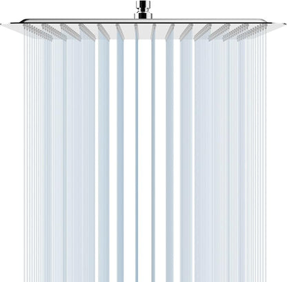 SR SUN RISE 16 Inch Rain Shower Head, High Pressure Rainfall Showerhead Large Waterfall Shower Head Ultra Thin Water Saving, Polished Chrome 304 Stainless Steel