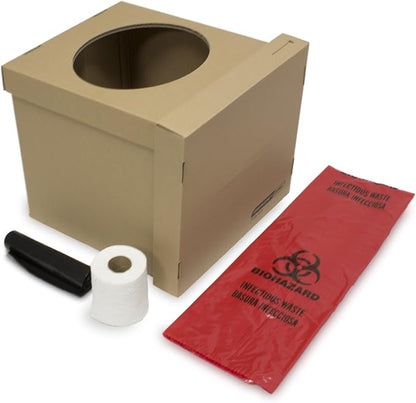 Portable Collapsible Toilet Set, 2 Pack, Black, Plastic, Matte Finish