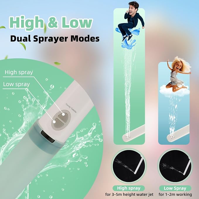 Hibbent Portable Bidet for Travel, High Pressure Handheld Electric Sprayer, Rechargeable Travel Bidet for Women & Men, Personal Hygiene Cleaning, Soothing Postpartum Care, perineal, Green