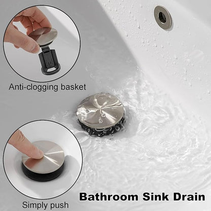 Waterfall Bathroom Faucet Brushed Nickel Stainless Steel Vessel Sink Faucet | Single Handle One Hole Deck Mount,Bowl Vanity Sink Faucet,with Pop-up Drain Stopper and Supply Hose,Lead-Free by Bathfinesse