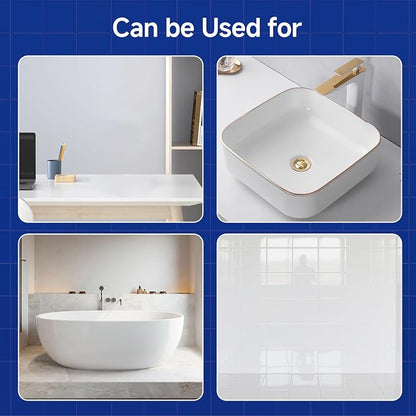 Tub and Tile Refinishing Kit with Tools, 35oz White Tile Paint Water Based & Low Odor, DIY Bathtub Paint, Easy to Use for Bathroom, Kitchen, Porcelain, Floor, 50-60sq.ft（Light Grey）