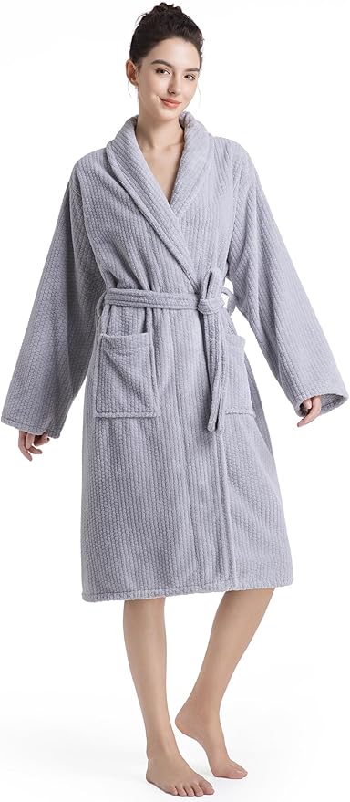 Plush Bath Robes For Women After Shower,Soft Long Towel Robe,Quick Dry&Warm Womens Bathrobe