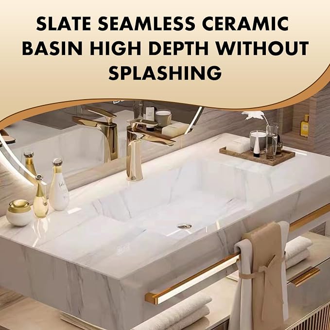36 Inch Luxury Bathroom Vanity, Floating Bathroom Vanity with Sink and LED Round Smart Defogger Mirror, Multilayer solid wood Spacious Storage Drawer Include Faucet and Drain Fittings,Single Sink