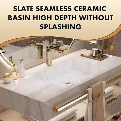 24 Inch Luxury Bathroom Vanity, Floating Bathroom Vanity with Sink and LED Round Smart Defogger Mirror,Multilayer solid wood Spacious Storage Drawer Include Faucet and Drain Fittings,Single Sink