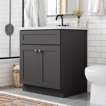 Design House Brookings Bathroom Vanity, 30", Urbane Bronze | Adjustable Hinges, Freestanding, Contemporary/Modern, Wood, Bath, 216002