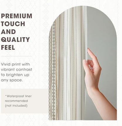 INK+IVY Imani Tufted Chenille 100% Cotton Shower Curtains Machine Washable, Modern Home Bathroom Décor Bathtub Privacy Screen, 72" W x 72" L, Ivory (Pack of 4)