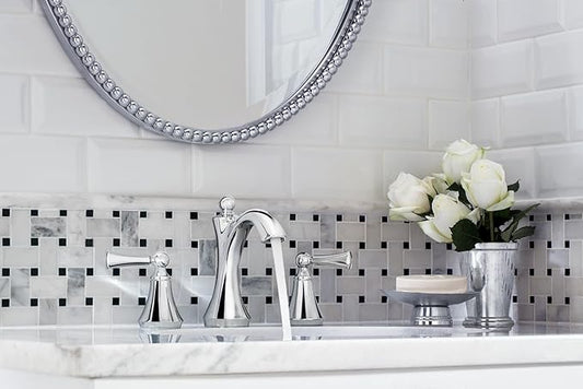 Moen Wynford Chrome Two-Handle Widespread High-Arc Bathroom Faucet with Lever Handles, Valve Required, T4520