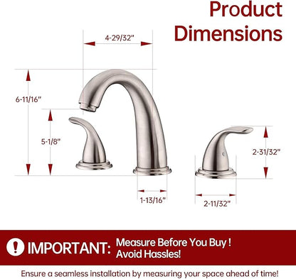 sumerain Two Handle Roman Tub Faucet Brushed Nickel with Valve, High Flow